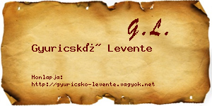 Gyuricskó Levente névjegykártya